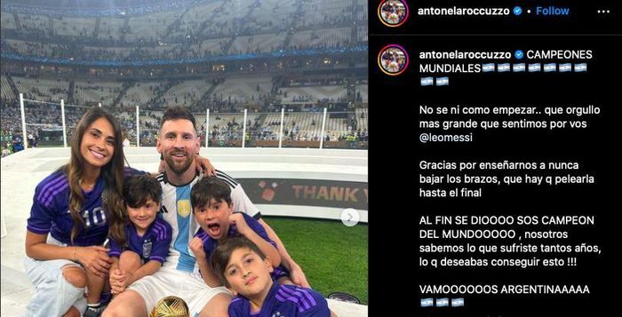 Vợ Messi: Em và các con tự hào về anh